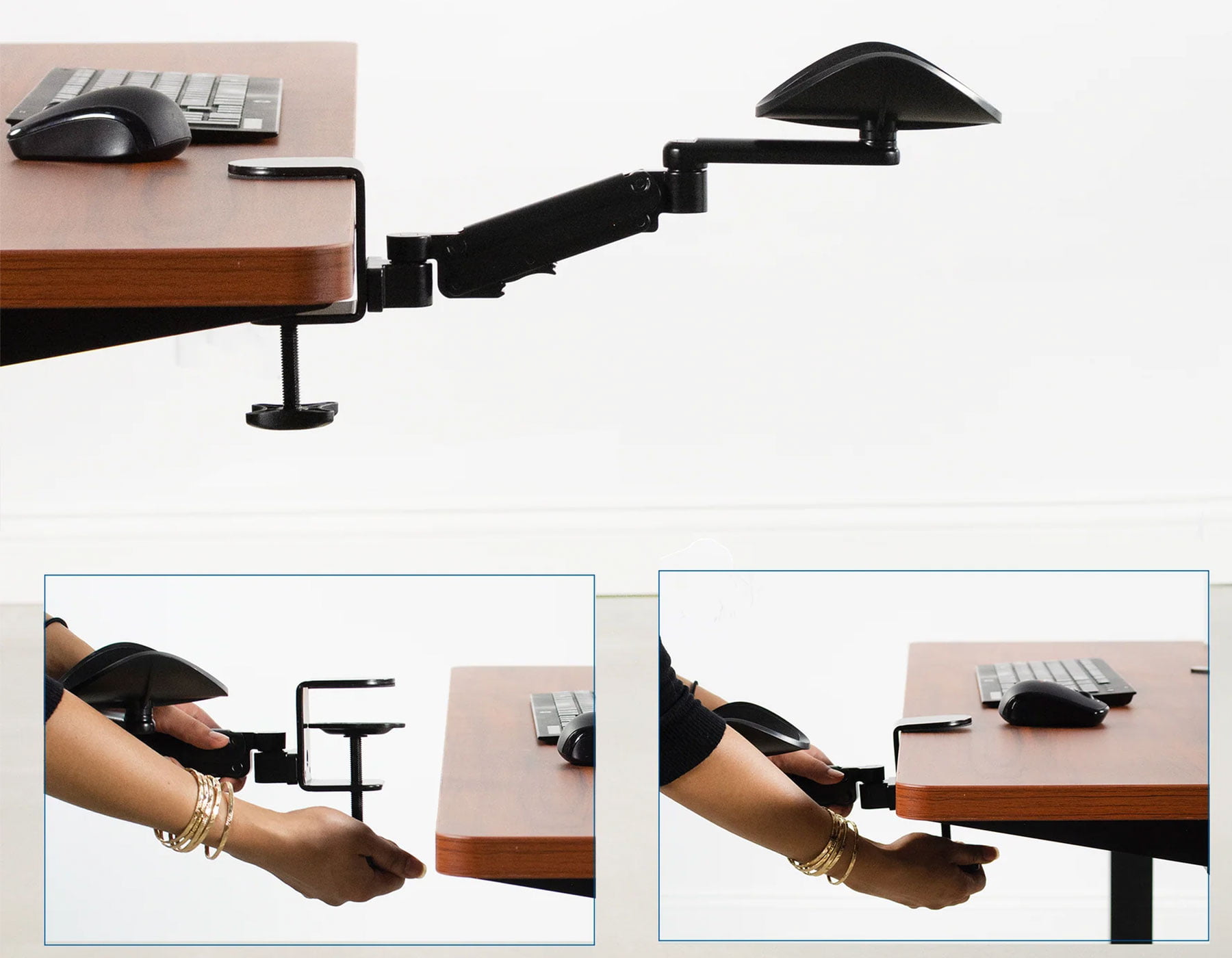 Clamp-On Adjustable Armrest for Desk