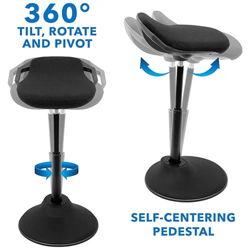 Mount-It! Ergonomic Sit Stand Stool [360° Tilt] Height Adjustable